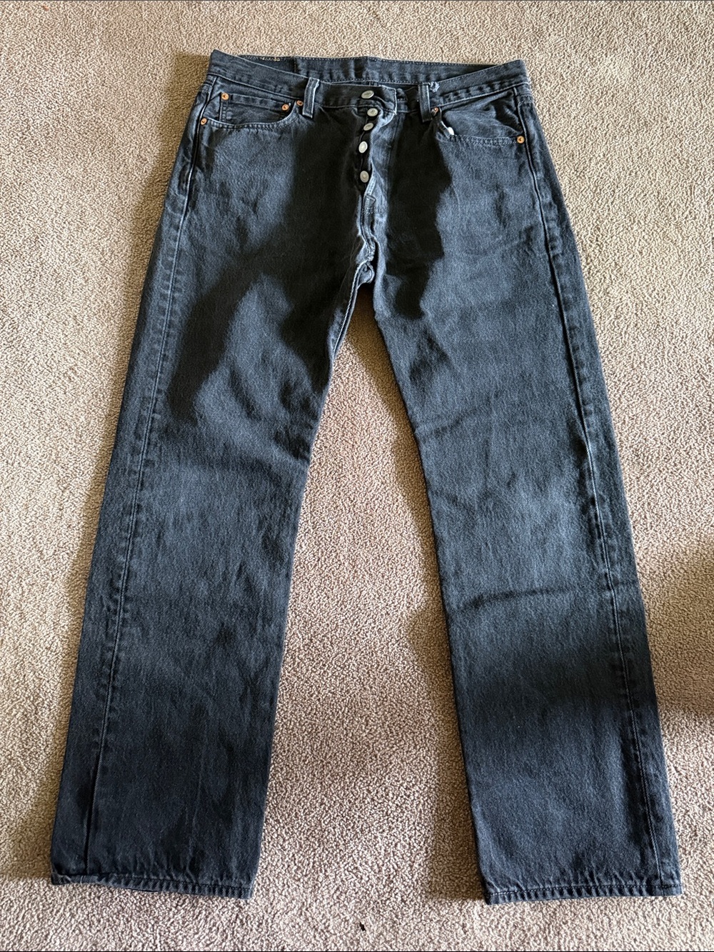 Levi's Men's Straight Black Button-Fly Jeans